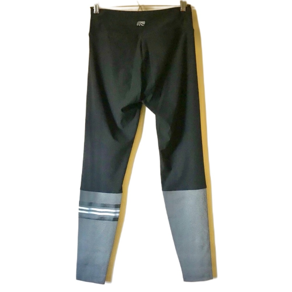 Marika Gray Asymmetrical Striped Leggings